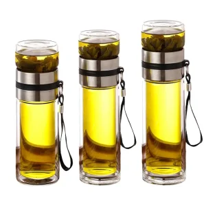 Glass Tea Infuser Bottle Tea Water Separation Cup Leak-Proof Travel Mug Portable Infuser Water Bottle High Temperature Tea Cup 1