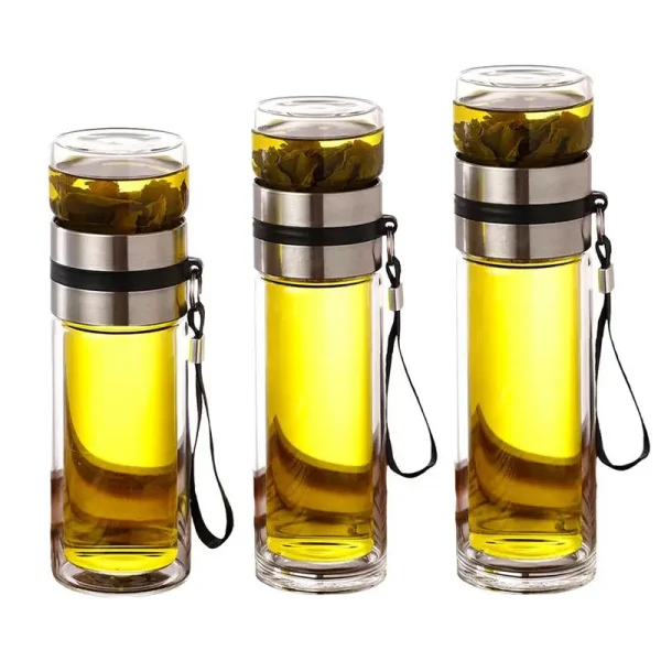 Glass Tea Infuser Bottle Tea Water Separation Cup Leak-Proof Travel Mug Portable Infuser Water Bottle High Temperature Tea Cup 1