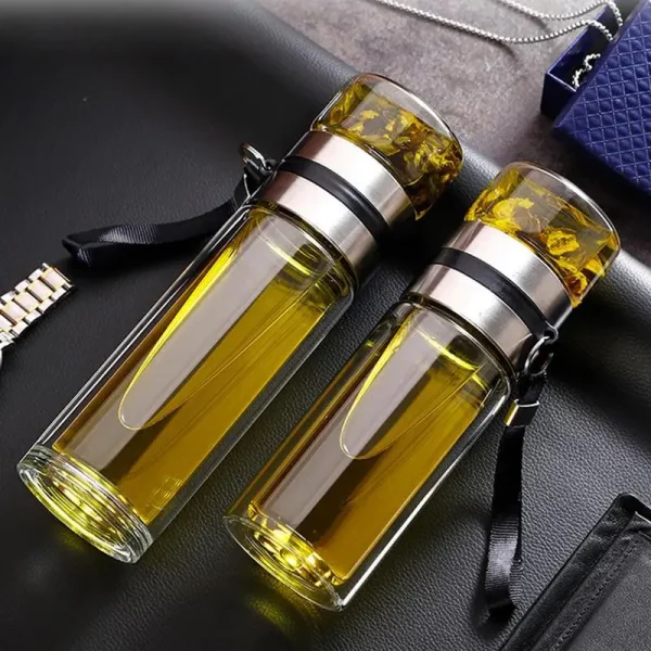 Glass Tea Infuser Bottle Tea Water Separation Cup Leak-Proof Travel Mug Portable Infuser Water Bottle High Temperature Tea Cup 2