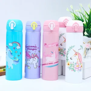 500ML Children's Thermos Bottle Vacuum Water Bottles 304 Stainless Steel Drinking Cartoon Cup School Water Bottle For Girls Kids 1
