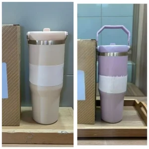30Oz in stock with dazzling handle, insulated roller handle, 30Oz with lid, vacuum roller, stainless steel portable water bottle 1
