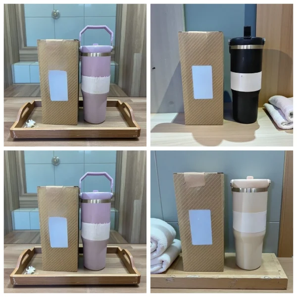 30Oz in stock with dazzling handle, insulated roller handle, 30Oz with lid, vacuum roller, stainless steel portable water bottle 3