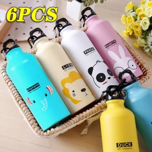 Aluminium Cartoon Sports Mug Cartoon Figure Children's Mug Stainless Steel Water Bottle with Lid Insulated Mug 1