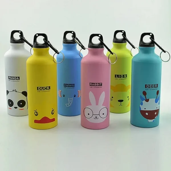 Aluminium Cartoon Sports Mug Cartoon Figure Children's Mug Stainless Steel Water Bottle with Lid Insulated Mug 3
