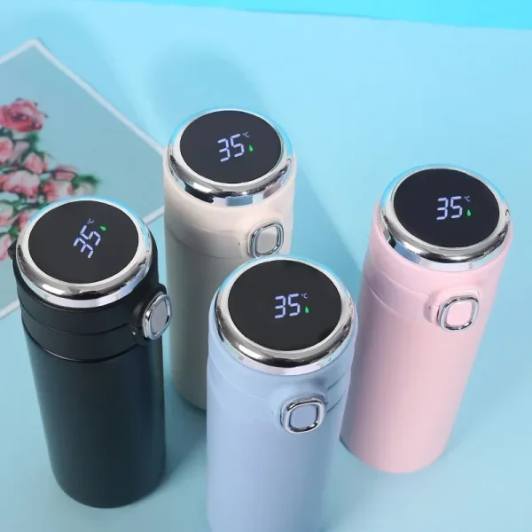 1Pc Smart Thermos Stainless Steel Water Bottle Led Temperature Display Coffee Thermal Mugs Intelligent Insulation 400ML Digital 2