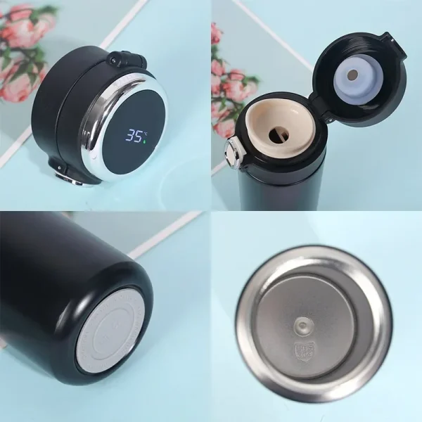 1Pc Smart Thermos Stainless Steel Water Bottle Led Temperature Display Coffee Thermal Mugs Intelligent Insulation 400ML Digital 4