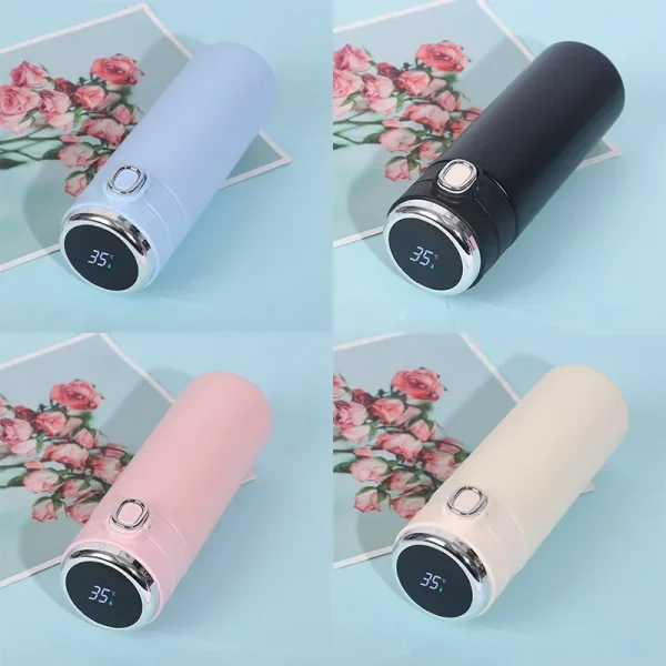 1Pc Smart Thermos Stainless Steel Water Bottle Led Temperature Display Coffee Thermal Mugs Intelligent Insulation 400ML Digital 6