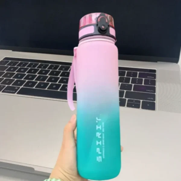 500ML/650ML/1000ML Large Capacity Sports Bottle Motivational Leak Proof Portable Reusable Plastic Cups Outdoor Travel Gym Jugs 3