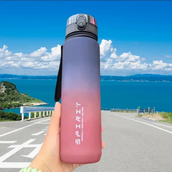 500ML/650ML/1000ML Large Capacity Sports Bottle Motivational Leak Proof Portable Reusable Plastic Cups Outdoor Travel Gym Jugs 4
