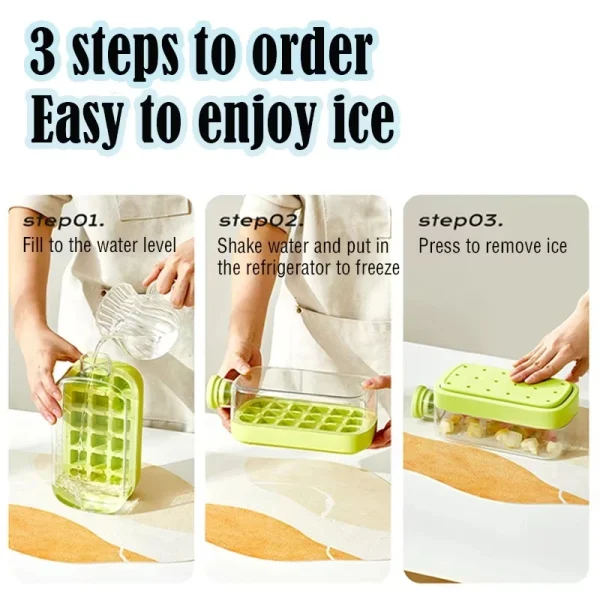 500/800ml 2in1 Ice Cube Tray with Water Bottle Press Type Portable Ice Maker High Capacity Ice Mold for Home Kitchen Summer Use 4
