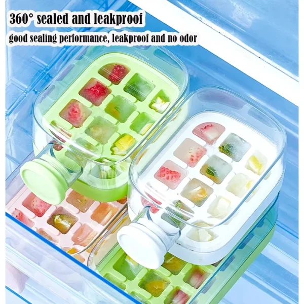 500/800ml 2in1 Ice Cube Tray with Water Bottle Press Type Portable Ice Maker High Capacity Ice Mold for Home Kitchen Summer Use 5