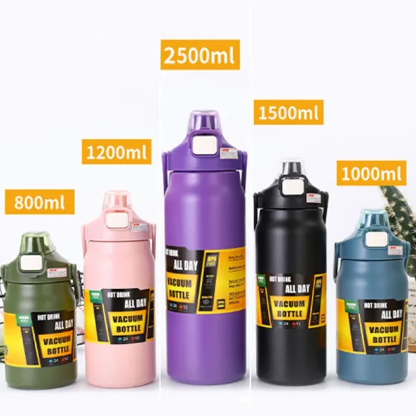 Stainless Steel Thermo Bottle 2.5L Large Capacity Thermo Water Portable 2500ml Vacuum Mug Thermos Insulated Cup 2L Tumbler 84oz 4