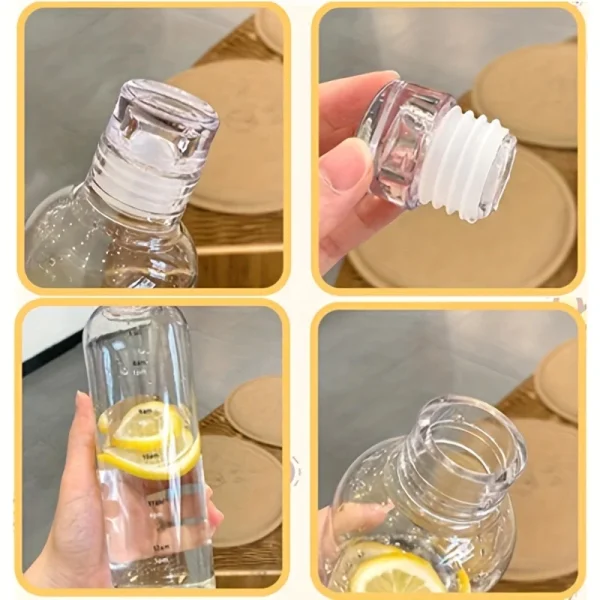 Simple Water Bottle With Time Scale For Tour Outdoor Sports And Travel Leak Proof Seal School Water Bottles for Girls Milk Juice 4