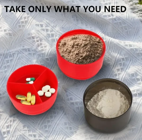 500ml Layered Protein Bottle Powder Shaker with Powder Storage Container Large Water Bottle Water Bottle with Wire Stirring Ball 2