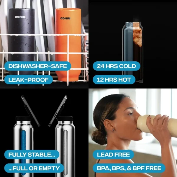 2024 720ml Unique Magnet Water Bottle 304 Stainless Steel Insulated Magsafe Water Bottle with Magnetic Cell Phone Holder 4