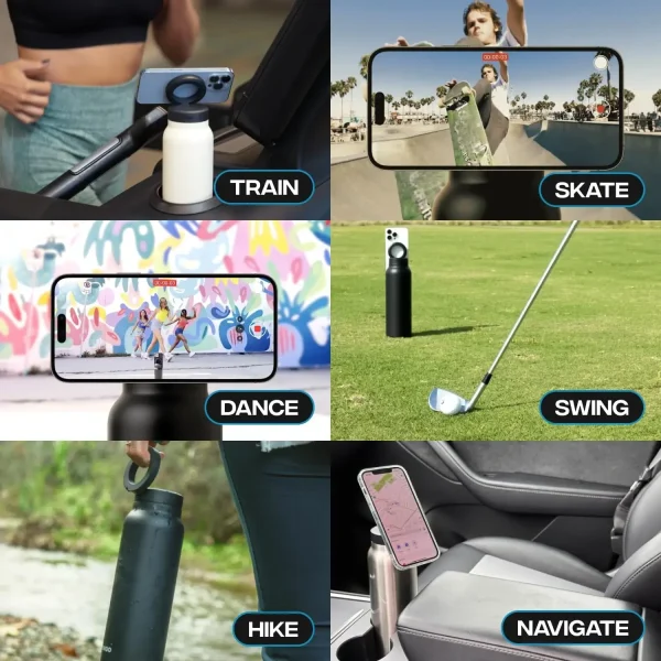 2024 720ml Unique Magnet Water Bottle 304 Stainless Steel Insulated Magsafe Water Bottle with Magnetic Cell Phone Holder 5