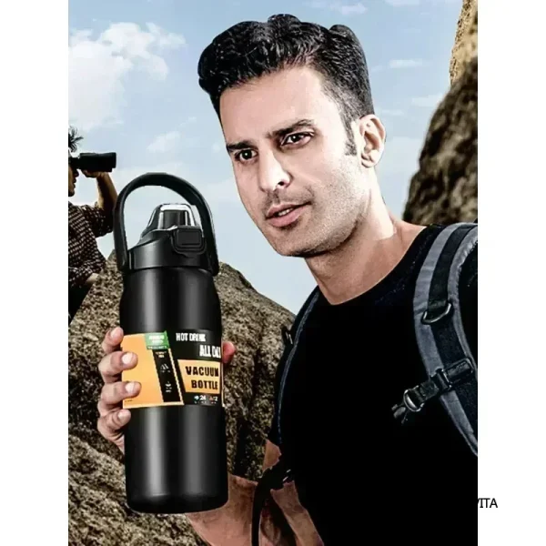Outdoor Thermos Bottle Stainless Steel Portable Thermal Mug Tumbler Vacuum Flasks Cold and Hot Sports Water Bottle with Straw 2