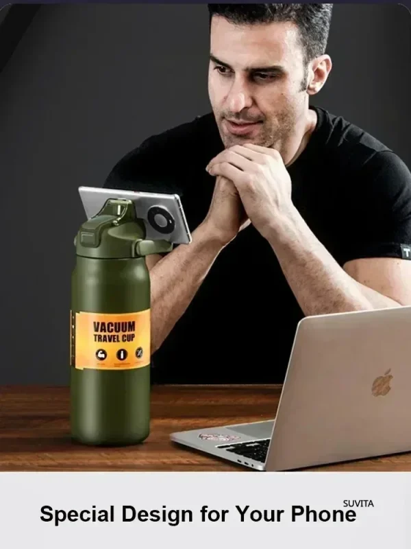 Outdoor Thermos Bottle Stainless Steel Portable Thermal Mug Tumbler Vacuum Flasks Cold and Hot Sports Water Bottle with Straw 6