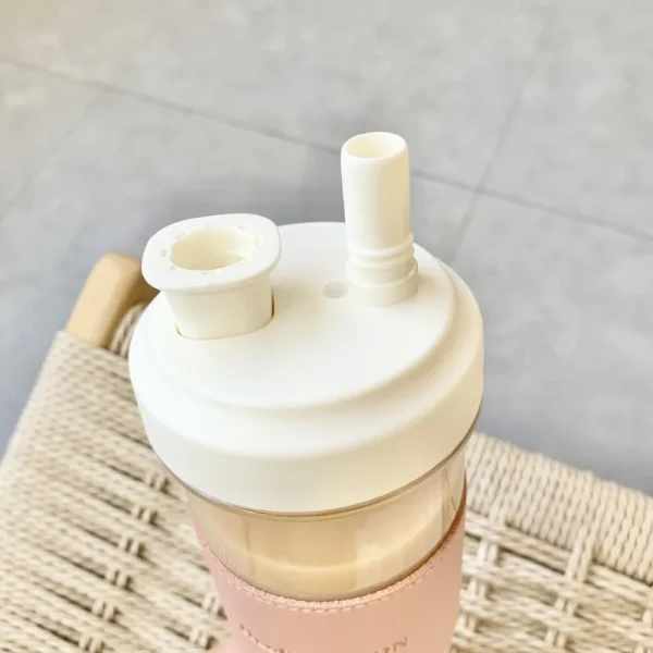 850ML Cute Pearl Milk Tea Straw Plastic Water Bottle with Cup Cover Women Large Capacity Juice Boba Milk Cup Drop-proof 5