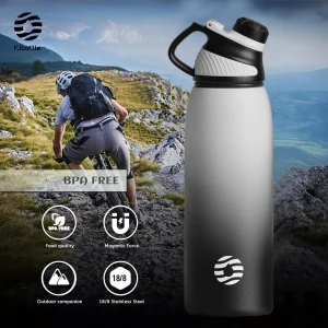 FEIJIAN-Stainless Steel Thermo Bottle with Magnetic Lid, Insulated Vacuum Flask, Outdoor Sport Water Bottle, Keep Cold, 1500ml 1