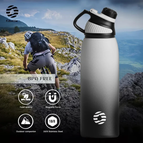 FEIJIAN-Stainless Steel Thermo Bottle with Magnetic Lid, Insulated Vacuum Flask, Outdoor Sport Water Bottle, Keep Cold, 1500ml 1