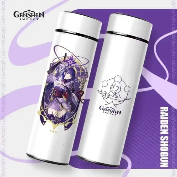 500ml Genshin Impact Vacuum Insulated Bottle Temperature Display Vacuum High Capacity Stainless Steel Thermos Cup Anime Gifts 3