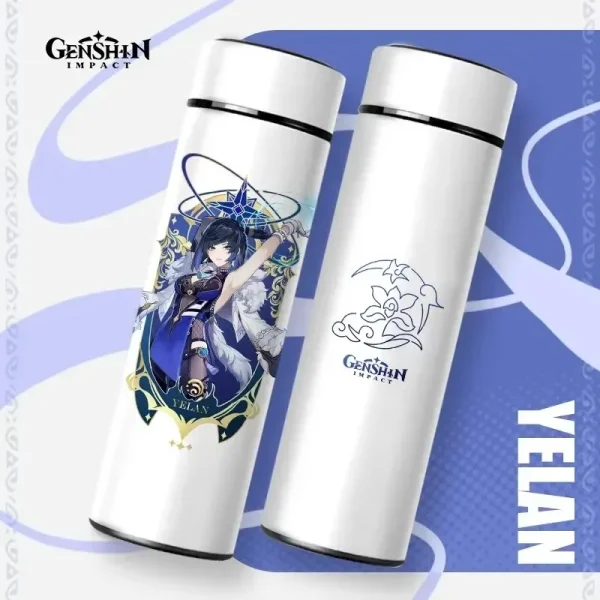 500ml Genshin Impact Vacuum Insulated Bottle Temperature Display Vacuum High Capacity Stainless Steel Thermos Cup Anime Gifts 6