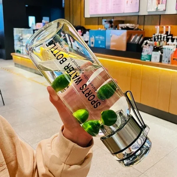 1L Large Capacity Glass Water Bottle Transparent Milk Juice Cup Outdoor Portable Leakproof Drinkware Tea Water Glass Bottle 2L 4