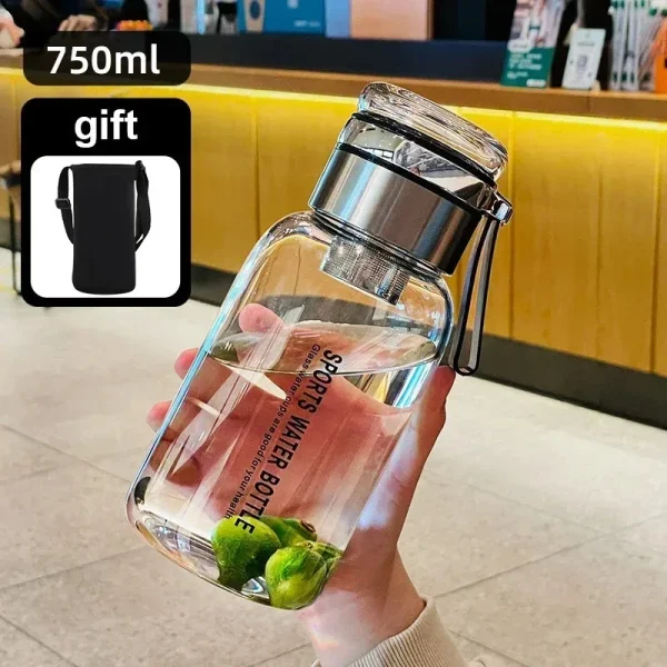1L Large Capacity Glass Water Bottle Transparent Milk Juice Cup Outdoor Portable Leakproof Drinkware Tea Water Glass Bottle 2L 6