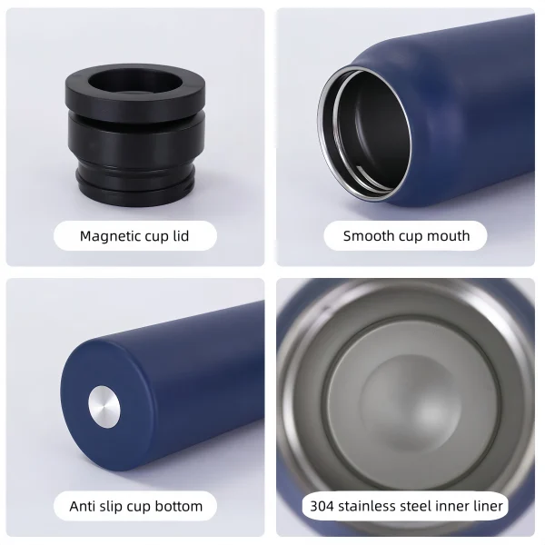 24 Oz Insulated Stainless Steel Sports Water Bottle With Straw Outdoor Insulated Water Mug With Magnetic Phone Holder Thermos 6