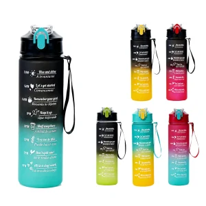 Leak Proof Water Bottle with straw Two-color spray paint High Quality tour hiking portable drink bottles 800ml 1