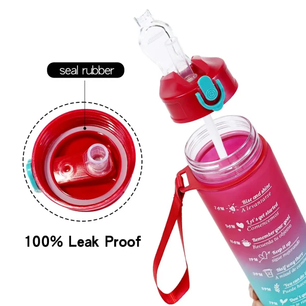 Leak Proof Water Bottle with straw Two-color spray paint High Quality tour hiking portable drink bottles 800ml 4