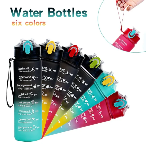 Leak Proof Water Bottle with straw Two-color spray paint High Quality tour hiking portable drink bottles 800ml 5