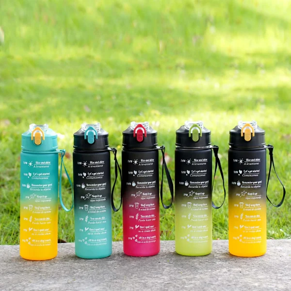 Leak Proof Water Bottle with straw Two-color spray paint High Quality tour hiking portable drink bottles 800ml 6