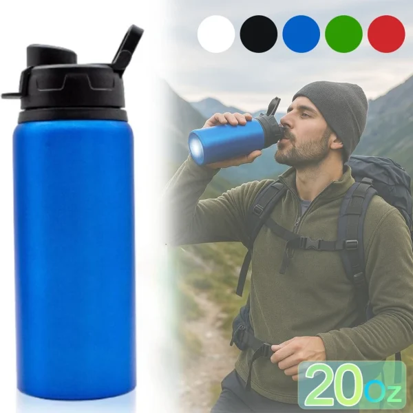 20Oz Aluminum Sports Water Bottle Leak Proof Lightweight Canteen BPA Free Design for Cycling Hiking Running Gym Outdoor Use 1
