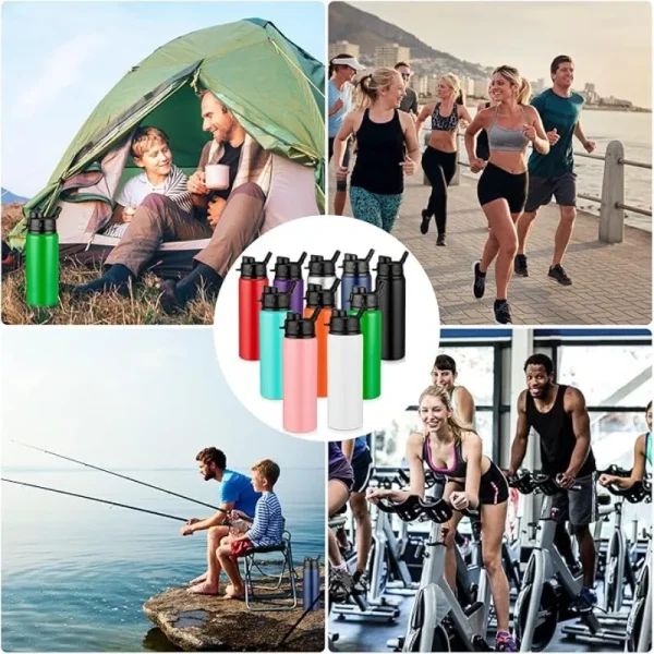 20Oz Aluminum Sports Water Bottle Leak Proof Lightweight Canteen BPA Free Design for Cycling Hiking Running Gym Outdoor Use 2