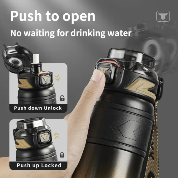 TKK SUS316 Thermos Bottle Large Capacity Vaccum Cup Cold Insulation Portable Strap with Tea Flitter Thermal Flask 3