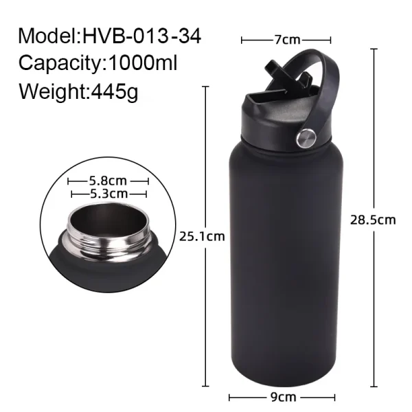 PuraCool Personalised Insulated Water Bottle 1000ml/1L/32oz Tumbler Flask with Straw Customised Gift 5