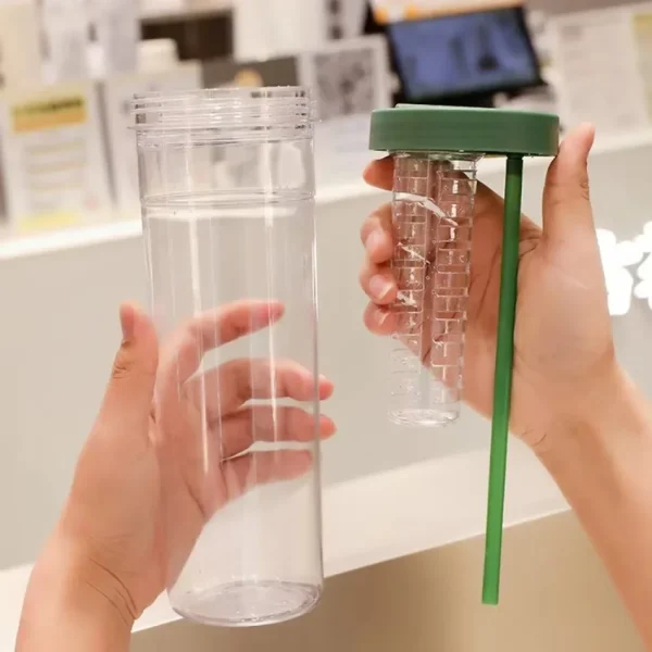 New 700ML Folding Straw Cup Small Filter 700ml Fruit Tea with Straw Outdoor Plastic Water Bottle with Lids Water Bottle Summer 4