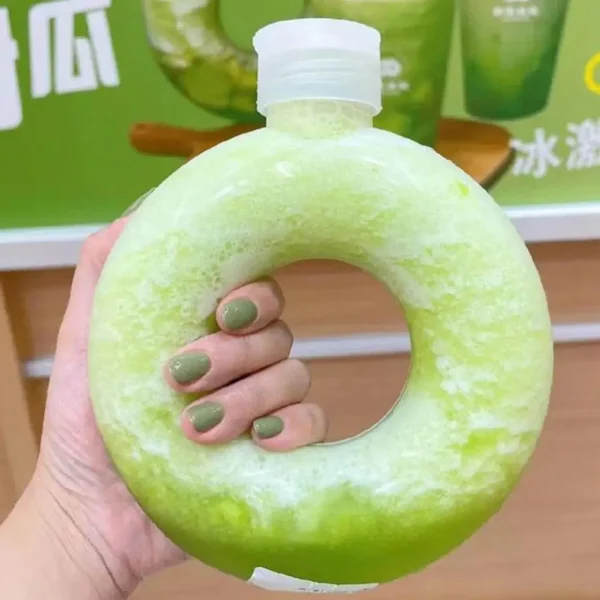 500ML/350ML Cute Donut Water Bottle Handle Ring  Women Girls Travel Cup Transparent Drinking Bottle 5