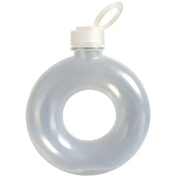 500ML/350ML Cute Donut Water Bottle Handle Ring  Women Girls Travel Cup Transparent Drinking Bottle 6