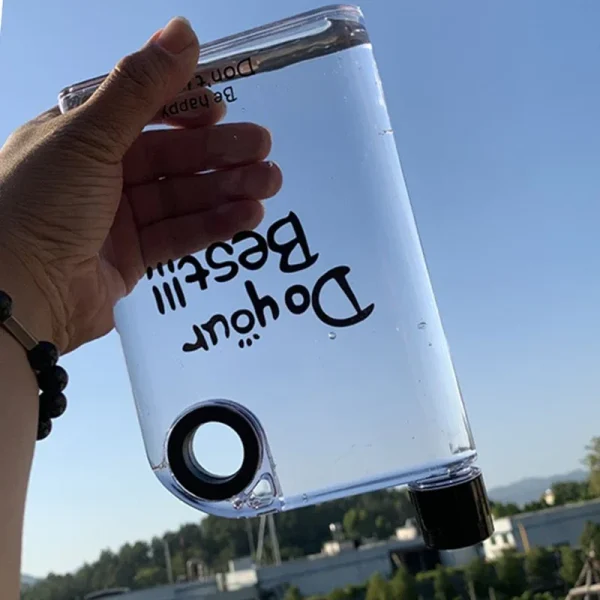 420ml Flat Water Bottle Clear Slim A5 Backpacks Water Bottle Portable Travel Mug Outdoor Sports Water Bottle For Camping Hiking 3