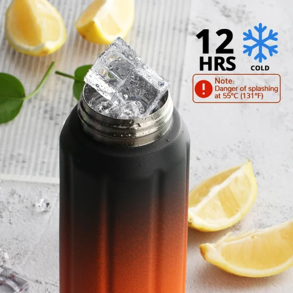 FEIJIAN Double Wall Thermos, Sports Bottle, 600ml, 18/10 Stainless Steel, Vacuum Flask, Insulated Tumbler, Leak Proof ,Customize 2