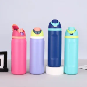 New Stainless Steel Thermal Insulation Water Cup  Fruit Cup with Carrying Ring Portable Double Drink Bouncing Cup Sports Kettle 1
