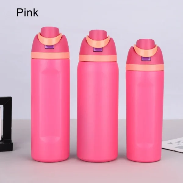 New Stainless Steel Thermal Insulation Water Cup  Fruit Cup with Carrying Ring Portable Double Drink Bouncing Cup Sports Kettle 4
