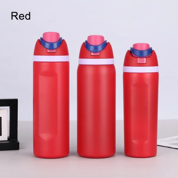 New Stainless Steel Thermal Insulation Water Cup  Fruit Cup with Carrying Ring Portable Double Drink Bouncing Cup Sports Kettle 5