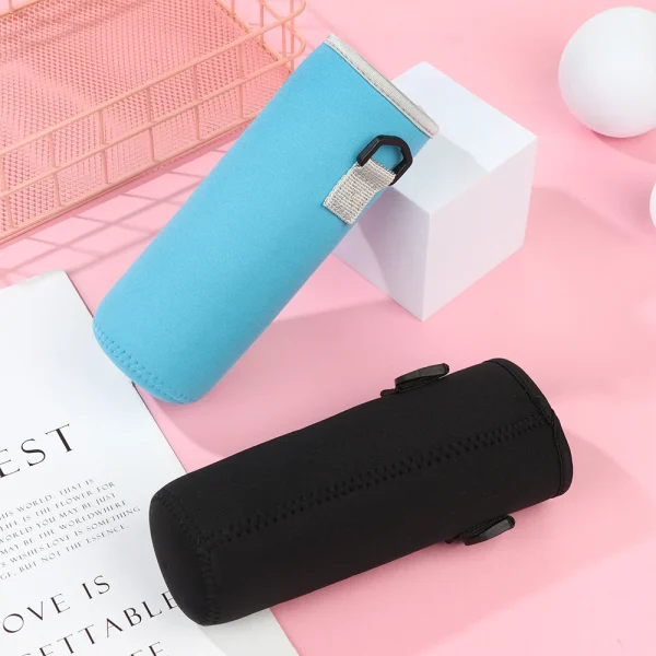 Water Bottle Cover Bag With Strap Neoprene Water Storage Holder Shoulder Strap Black Bottle Carrier Insulat Bag Outdoor Tools 5