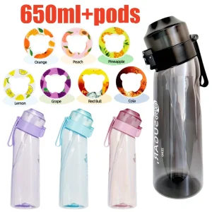 650ml/22oz Portable Sports Water Bottle With 7 Flavour Pods Scented Leakproof Water Bottle With Straw For Gym Outdoor Activities 1