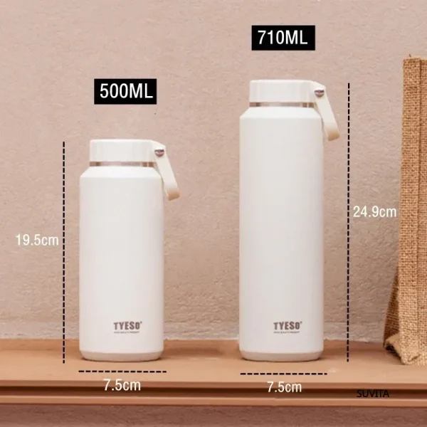 Tyeso Large Capacity Insulated Easy-Pull Cup Sport Water Bottle for Men and Women with Handle Portable Travel Mug Hydration 6