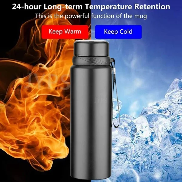 1L Thermal Water Bottle Keep Cold and Hot Thermos for Water Tea Coffee Vacuum Flasks Car Stainless Steel Insulated Bottle 2